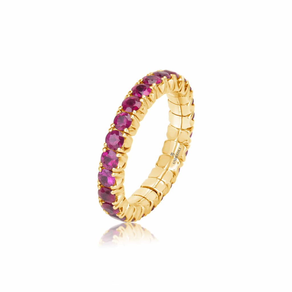 Ruby Stretchy Ring - Andreoli Italian Jewelry