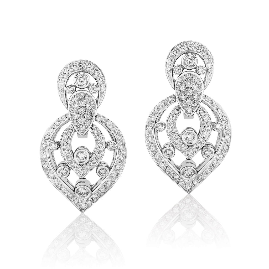 Art Deco Diamond Chandelier Earrings - Andreoli Italian Jewelry