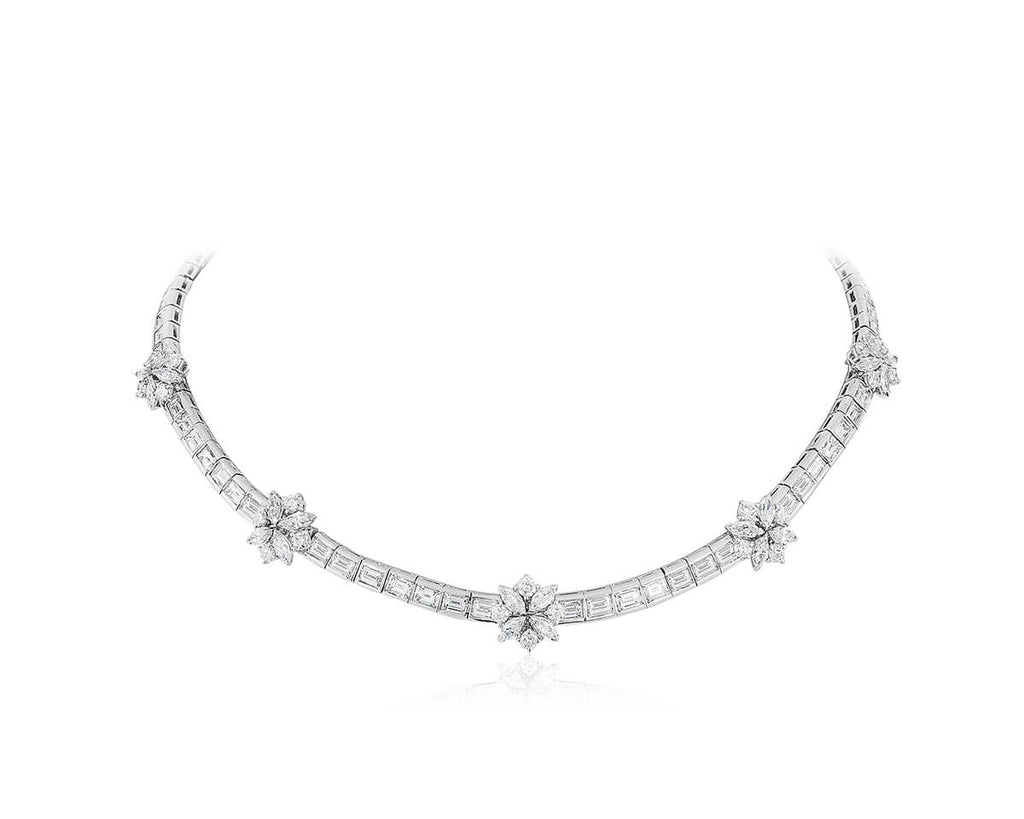 Baguette Diamond Necklace - Andreoli Italian Jewelry