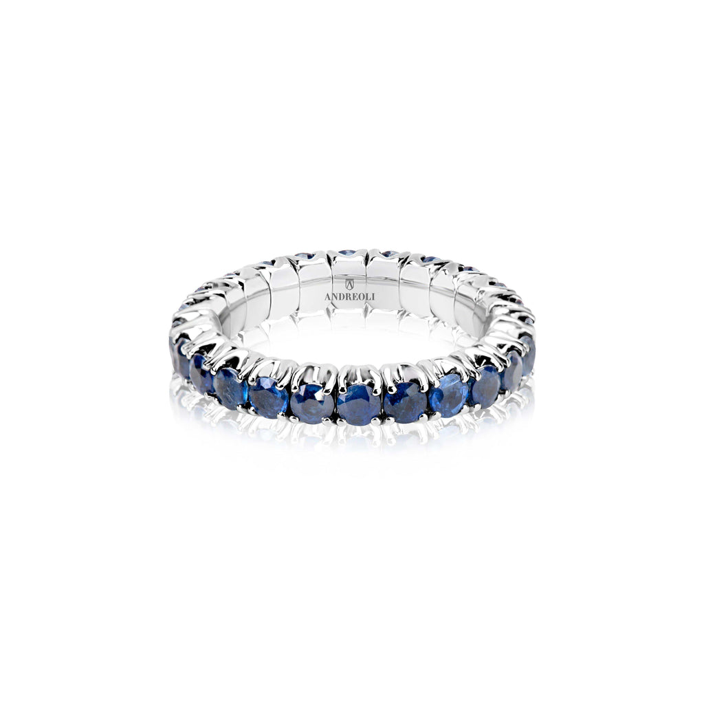 Blue Sapphire Stretchy Ring - Andreoli Italian Jewelry