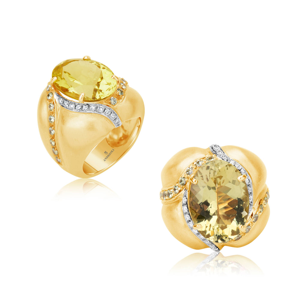 Citrine Rose Gold Ring - Andreoli Italian Jewelry
