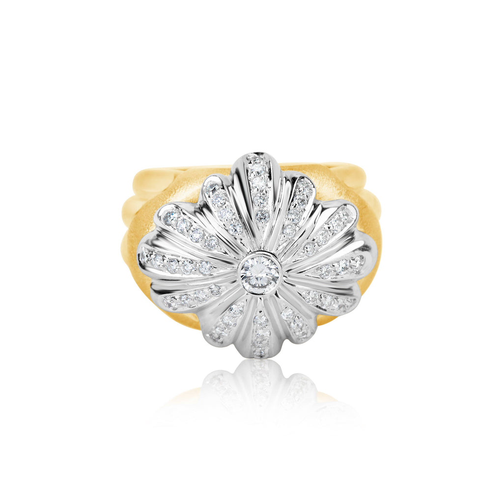 Diamond Ring Yellow Gold - Andreoli Italian Jewelry