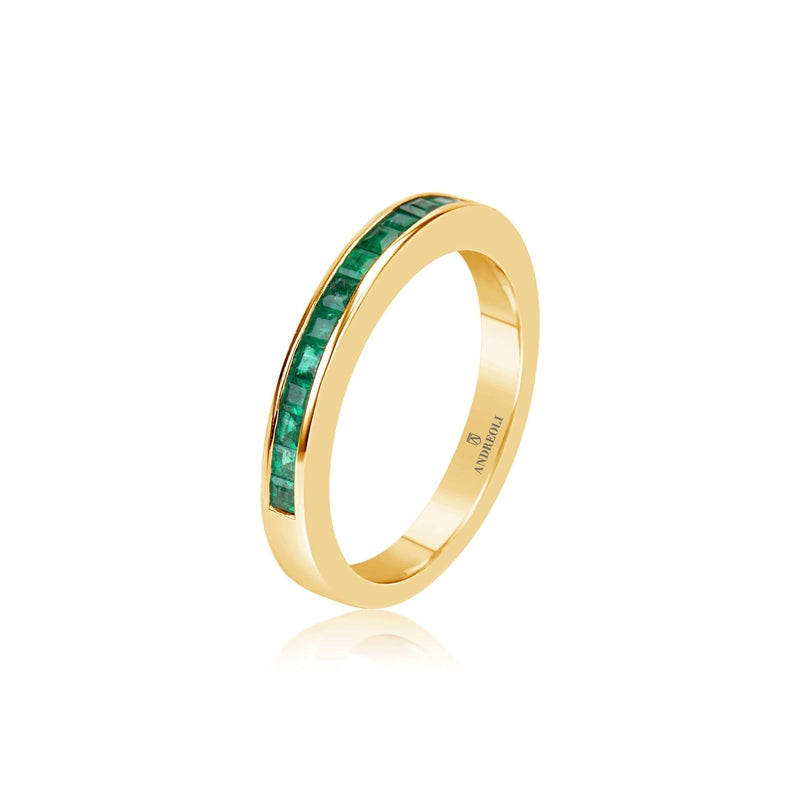 Emerald Pinky Ring - Andreoli Italian Jewelry
