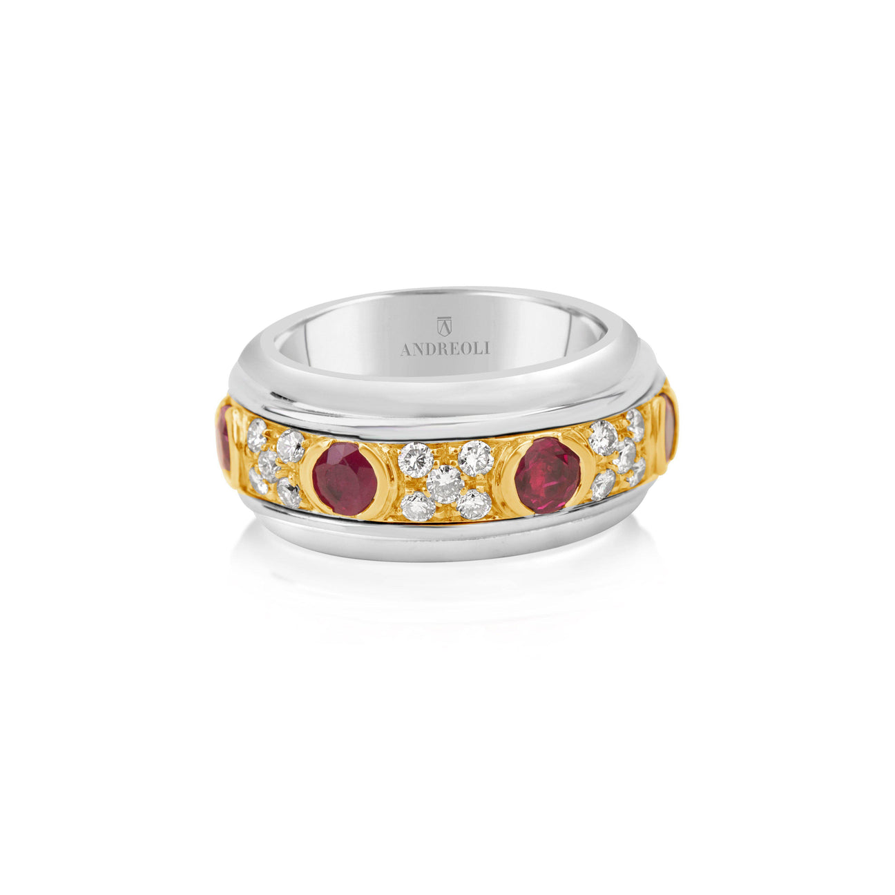 Ruby Spinning Ring - Andreoli Italian Jewelry
