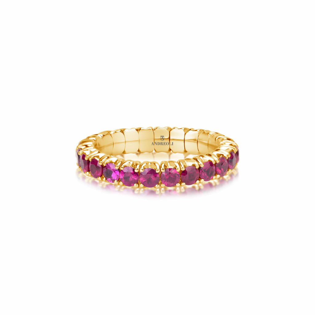 Ruby Stretchy Ring - Andreoli Italian Jewelry