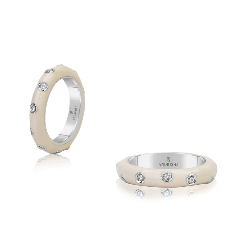 Stackable Enamel Ring - Andreoli Italian Jewelry