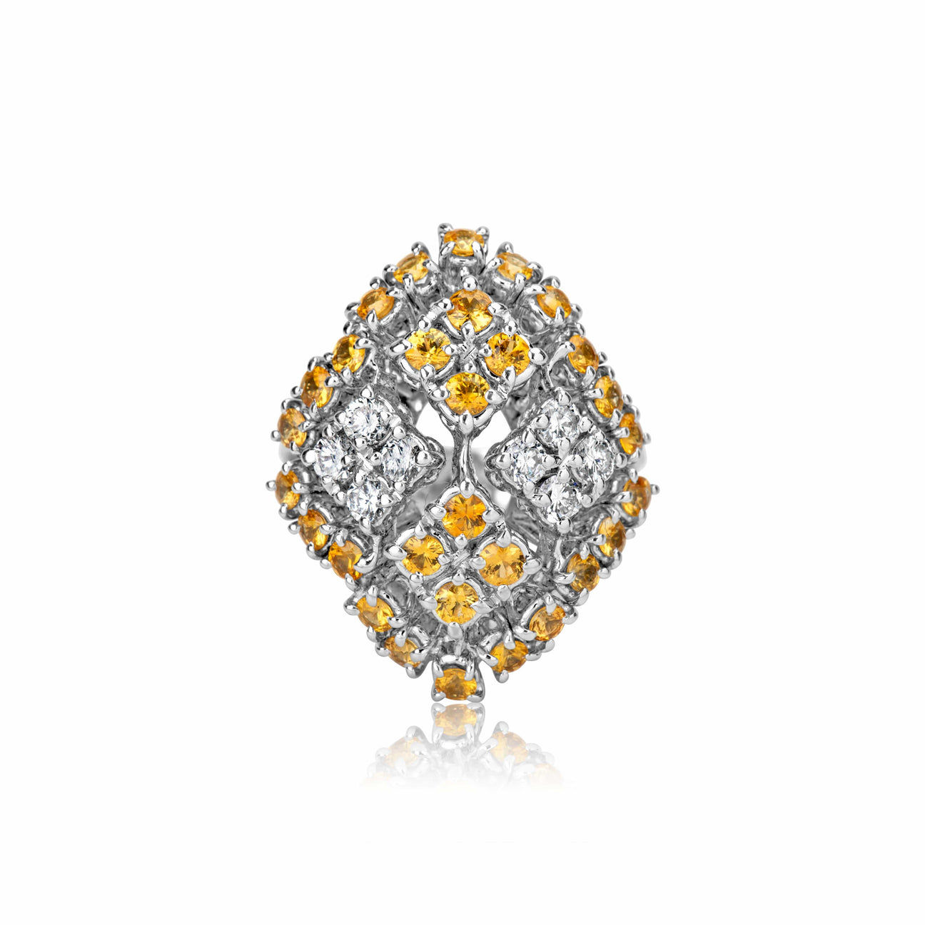 Yellow Sapphire and Diamond Ring - Andreoli Italian Jewelry