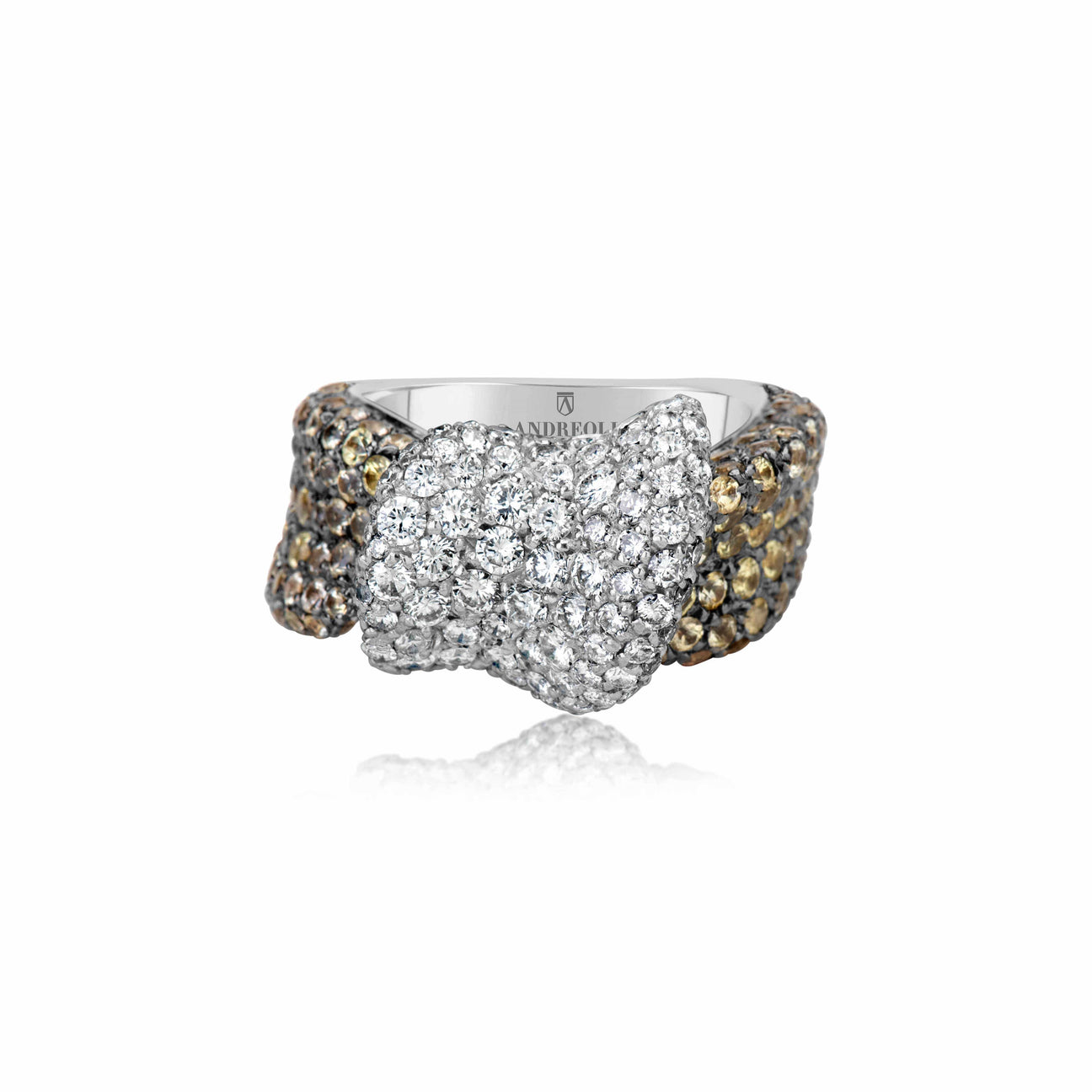 Yellow Sapphire and Diamond Ring - Andreoli Italian Jewelry